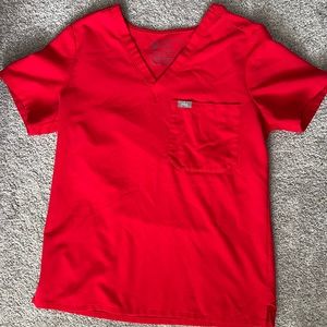Pop red Figs one pocket scrub top